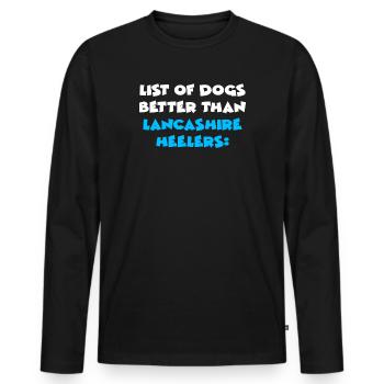 Lancashire Heeler - T-shirt manches longues Premium bio Homme - noir - Devant - Nico (187cm)