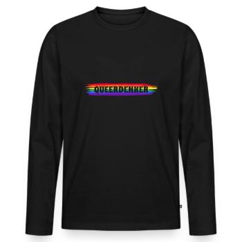 Penseur queer - T-shirt manches longues Premium bio Homme - noir - Devant - Nico (187cm)