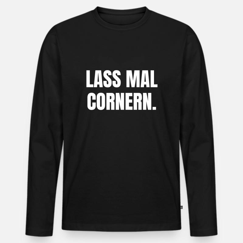Cornern - Männer Premium Bio Langarmshirt - Schwarz