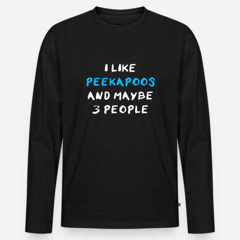 Peekapoo - Männer Premium Bio Langarmshirt - Schwarz