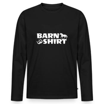 propriétaire de cheval écurie de chevaux écurie d'équitation chemise - T-shirt manches longues Premium bio Homme - noir - Devant - Nico (187cm)