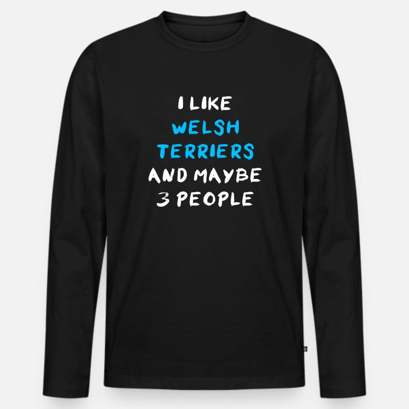 Welsh Terrier - Männer Premium Bio Langarmshirt - Schwarz