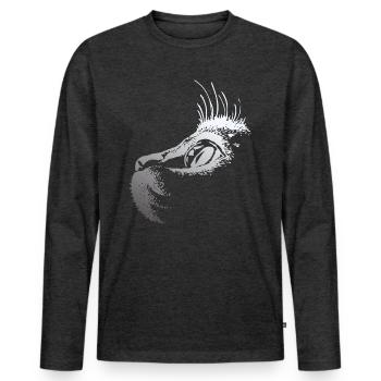 Dessin de conception de chat - T-shirt manches longues Premium bio Homme - anthracite chiné - Devant - Nico (187cm)