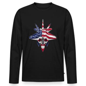 American fighter jets 4 July - Men's Premium Organic Long Sleeve Shirt - black - Front - Nico (187cm)