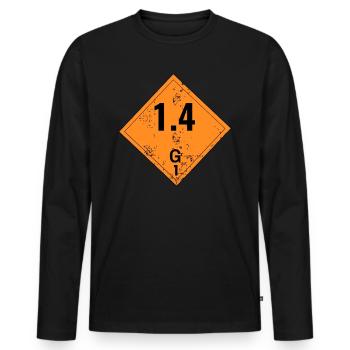 Feux d'artifice Nouvel An Pyro 1.4 - T-shirt manches longues Premium bio Homme - noir - Devant - Nico (187cm)