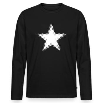 Star star star shape formes d'icônes - T-shirt manches longues Premium bio Homme - noir - Devant - Nico (187cm)