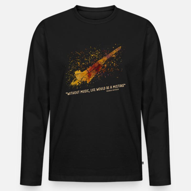 klarinette - Männer Premium Bio Langarmshirt - Schwarz