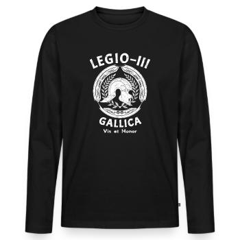 Legio III Gallica - Männer Premium Bio Langarmshirt - Schwarz - Vorne - Nico (187cm)