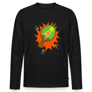 Tischtennis – ein Sport für jeden! - Männer Premium Bio Langarmshirt - Schwarz - Vorne - Nico (187cm)