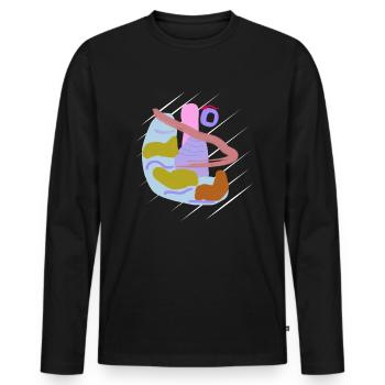 Pinsel- Vektor abstraktes Design mit Nase - Männer Premium Bio Langarmshirt - Schwarz - Vorne - Nico (187cm)
