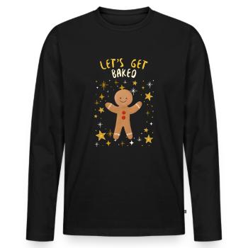Lustiges Weihnachtsgeschenk. Lass uns gebacken bekommen! - Männer Premium Bio Langarmshirt - Schwarz - Vorne - Nico (187cm)