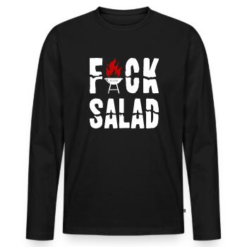 Fuck Salad BBQ Grill Grill Master Idée cadeau - T-shirt manches longues Premium bio Homme - noir - Devant - Nico (187cm)