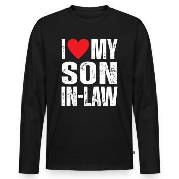 I Love My Son in Law - Men's Premium Organic Long Sleeve Shirt - black - Front - Nico (187cm)
