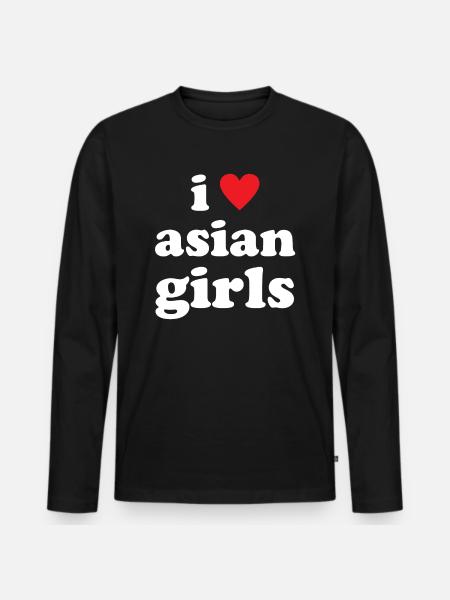 I Love Asian Girls - Men's Premium Organic Long Sleeve Shirt - black