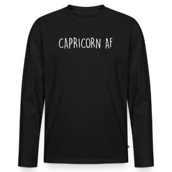Capricorn Af - Männer Premium Bio Langarmshirt - Schwarz - Vorne - Nico (187cm)