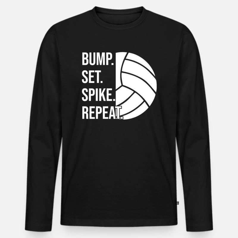 Bump Set Spike Repeat Volleyball - Männer Premium Bio Langarmshirt - Schwarz