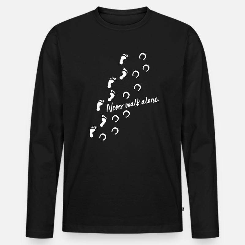 Reiterin Geschenk - never walk alone - Männer Premium Bio Langarmshirt - Schwarz