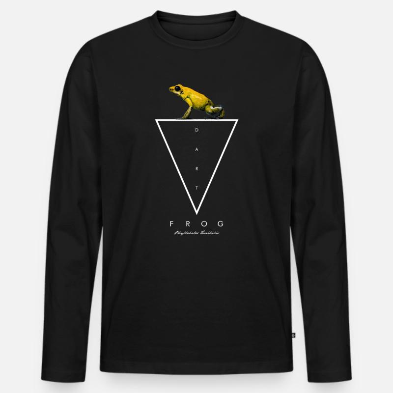 Goldener Pfeilgiftfrosch Phyllobates terribilis - Männer Premium Bio Langarmshirt - Schwarz