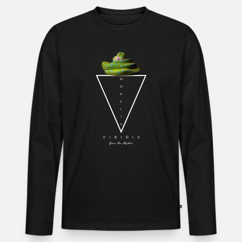 Green Tree Python Modern Geometric - Men's Premium Organic Long Sleeve Shirt - black