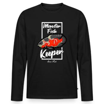 Monster Fish Keeper Oscar Fish - Männer Premium Bio Langarmshirt - Schwarz - Vorne - Nico (187cm)