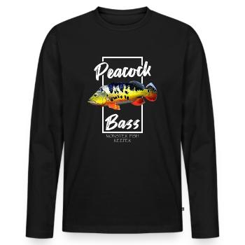 Peacock Bass Monster Fish Keeper - Men's Premium Organic Long Sleeve Shirt - black - Front - Nico (187cm)