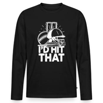 J’aurais frappé ce drôle de cricket cricketers - T-shirt manches longues Premium bio Homme - noir - Devant - Nico (187cm)