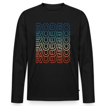 Rodeo Retro Text Cowboy - Men's Premium Organic Long Sleeve Shirt - black - Front - Nico (187cm)