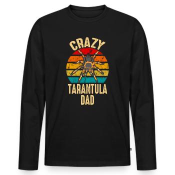 Drôle de Tarentule Folle Papa Pet Spider Arachnid - T-shirt manches longues Premium bio Homme - noir - Devant - Nico (187cm)