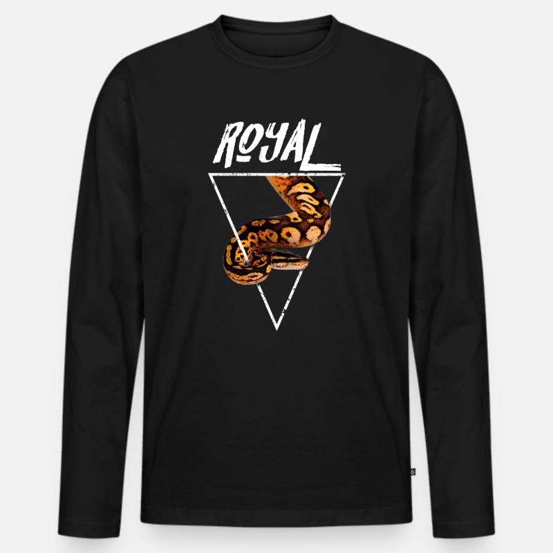 Royal Ball Python Owner - Men's Premium Organic Long Sleeve Shirt - black