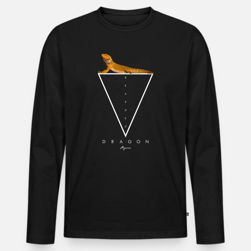 Bartdrache Modern Geometrisch - Männer Premium Bio Langarmshirt - Schwarz