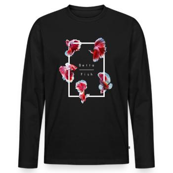 Siamesischer Kampffisch Betta Fish Aquarium - Männer Premium Bio Langarmshirt - Schwarz - Vorne - Nico (187cm)