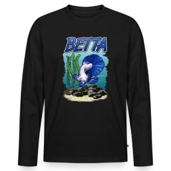 Betta Fischaquarium für Fischhalter - Männer Premium Bio Langarmshirt - Schwarz - Vorne - Nico (187cm)