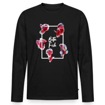 Siamesischer Kampffisch Betta Fish Aquarium - Männer Premium Bio Langarmshirt - Schwarz - Vorne - Nico (187cm)