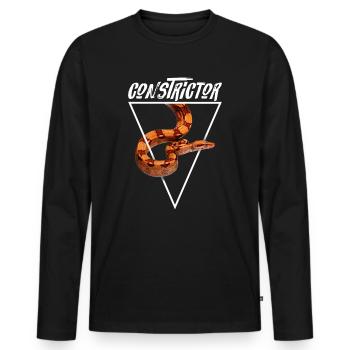 Boa Constrictor Geometrisch - Männer Premium Bio Langarmshirt - Schwarz - Vorne - Nico (187cm)