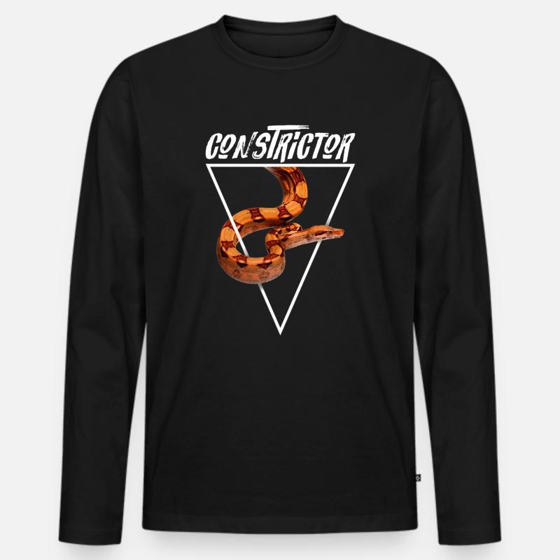 Boa Constrictor Geometrisch - Männer Premium Bio Langarmshirt - Schwarz