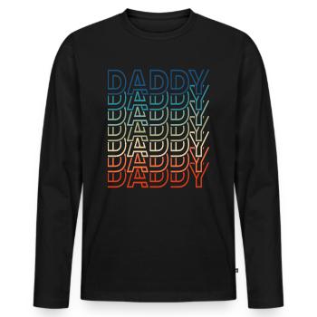 Papa Rétro Vintage Fête des Pères - T-shirt manches longues Premium bio Homme - noir - Devant - Nico (187cm)