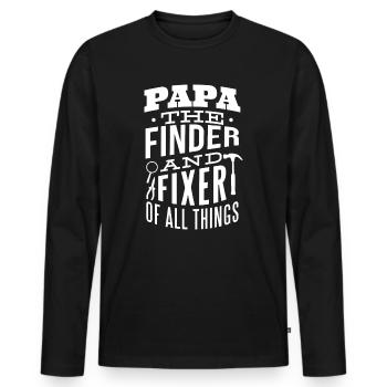 Mr Fix It Funny Dad Outils de fête des pères - T-shirt manches longues Premium bio Homme - noir - Devant - Nico (187cm)