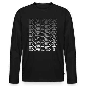 Papa Rétro Vintage Fête des Pères - T-shirt manches longues Premium bio Homme - noir - Devant - Nico (187cm)