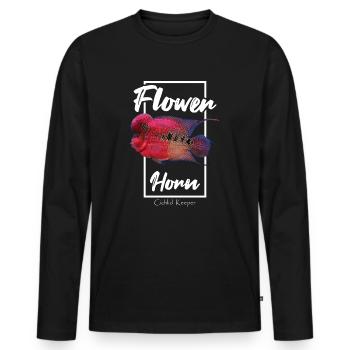 Flowerhorn Tropical Fish Keeper - Men's Premium Organic Long Sleeve Shirt - black - Front - Nico (187cm)