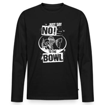 Anti Goldfish Fish Bowl Fish Keeper - Men's Premium Organic Long Sleeve Shirt - black - Front - Nico (187cm)