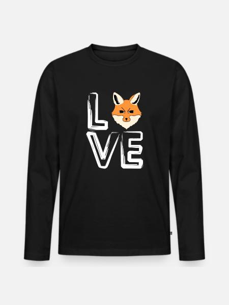 I Love Foxes - Men's Premium Organic Long Sleeve Shirt - black