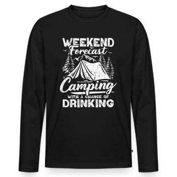 Camping Forecast Beer Tent Mountains Hiking Camper - Men's Premium Organic Long Sleeve Shirt - black - Front - Nico (187cm)
