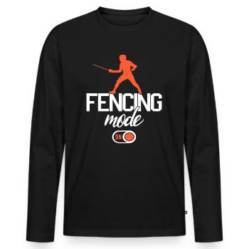 Escrime Mode Escrime Sports Escrime Graphique - T-shirt manches longues Premium bio Homme - noir - Devant - Nico (187cm)