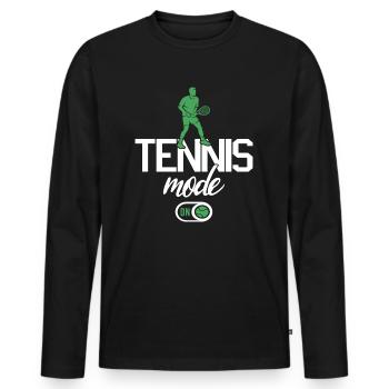 Joueur de tennis Mode Club de tennis Entraîneur de tennis - T-shirt manches longues Premium bio Homme - noir - Devant - Nico (187cm)