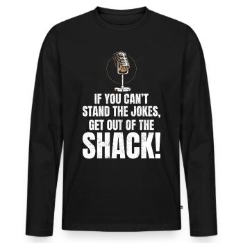 Amateur Ham Radio Operator Humor Jokes - Men's Premium Organic Long Sleeve Shirt - black - Front - Nico (187cm)