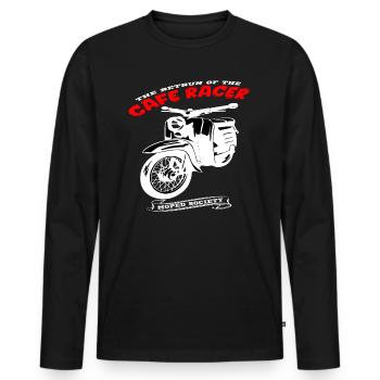 Mofa Moped Mokick Motorrad Vintage - Männer Premium Bio Langarmshirt - Schwarz - Vorne - Nico (187cm)