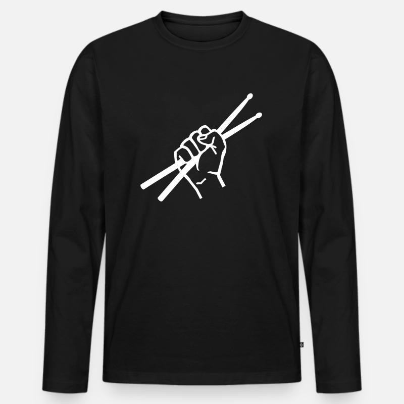 Schlagzeuger - Männer Premium Bio Langarmshirt - Schwarz