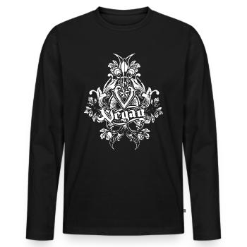 VEGAN - T-shirt manches longues Premium bio Homme - noir - Devant - Nico (187cm)