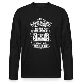 Veranstaltungstechniker Event Technician - Männer Premium Bio Langarmshirt - Schwarz - Vorne - Nico (187cm)