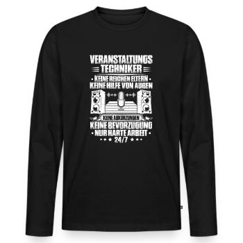 Veranstaltungstechniker Event Technician - Männer Premium Bio Langarmshirt - Schwarz - Vorne - Nico (187cm)